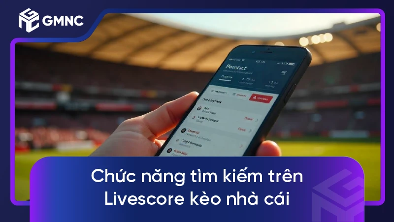 Chức năng tìm kiếm trên Livescore kèo nhà cái