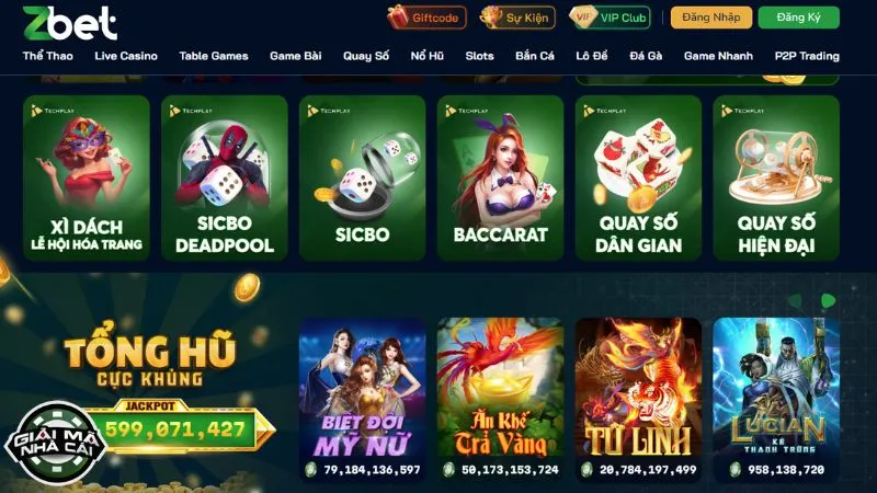 Kho trò chơi giải trí hấp dẫn tại Zbet