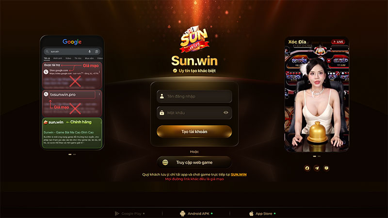 Sunwin chính hãng luôn có cảnh báo lừa đảo