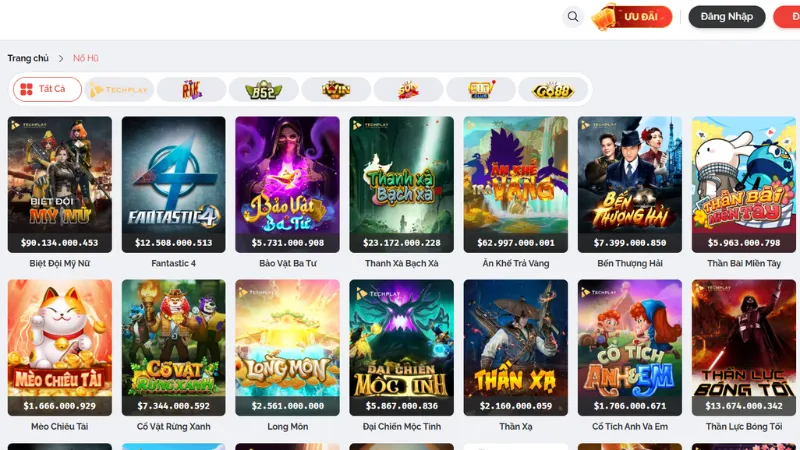 Nổ hũ và slot game hấp dẫn với hũ tích lũy khủng và khả năng nổ cao