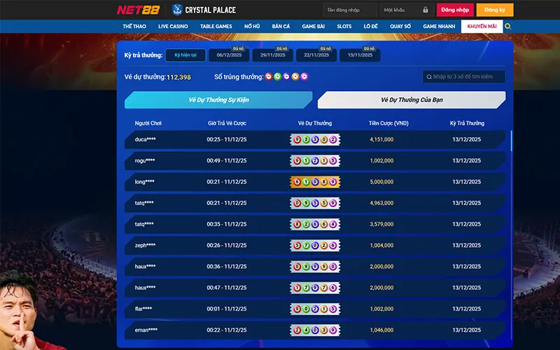 Hệ thống Siêu Hũ Thể Thao NET88 hiển thị thời gian thực