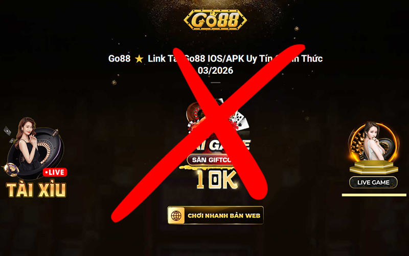 Một trang fake Go88 rất dễ bị nhầm nếu không xem kỹ