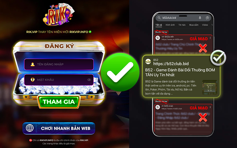 Hãy thường xuyên cập nhật link mới của các brand lớn như B52 hay  Rikvip