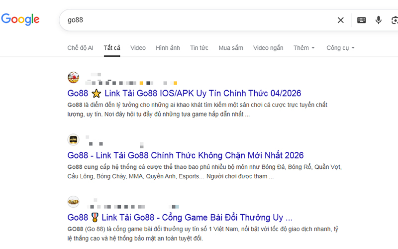 Hãy cẩn thận khi truy cập link GO88 trên Google