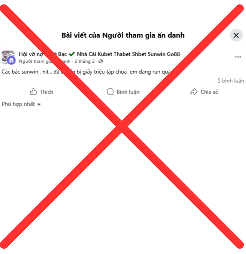 Bài đăng không danh tính, không địa điểm, chỉ muốn tạo nghi ngờ